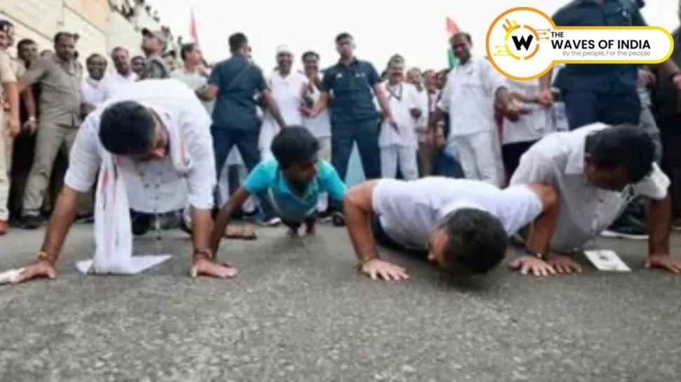 भारत जोड़ो यात्रा: छोटे लड़के ने राहुल गांधी को दिया पुश-अप चैलेंज, देखें वीडियो
